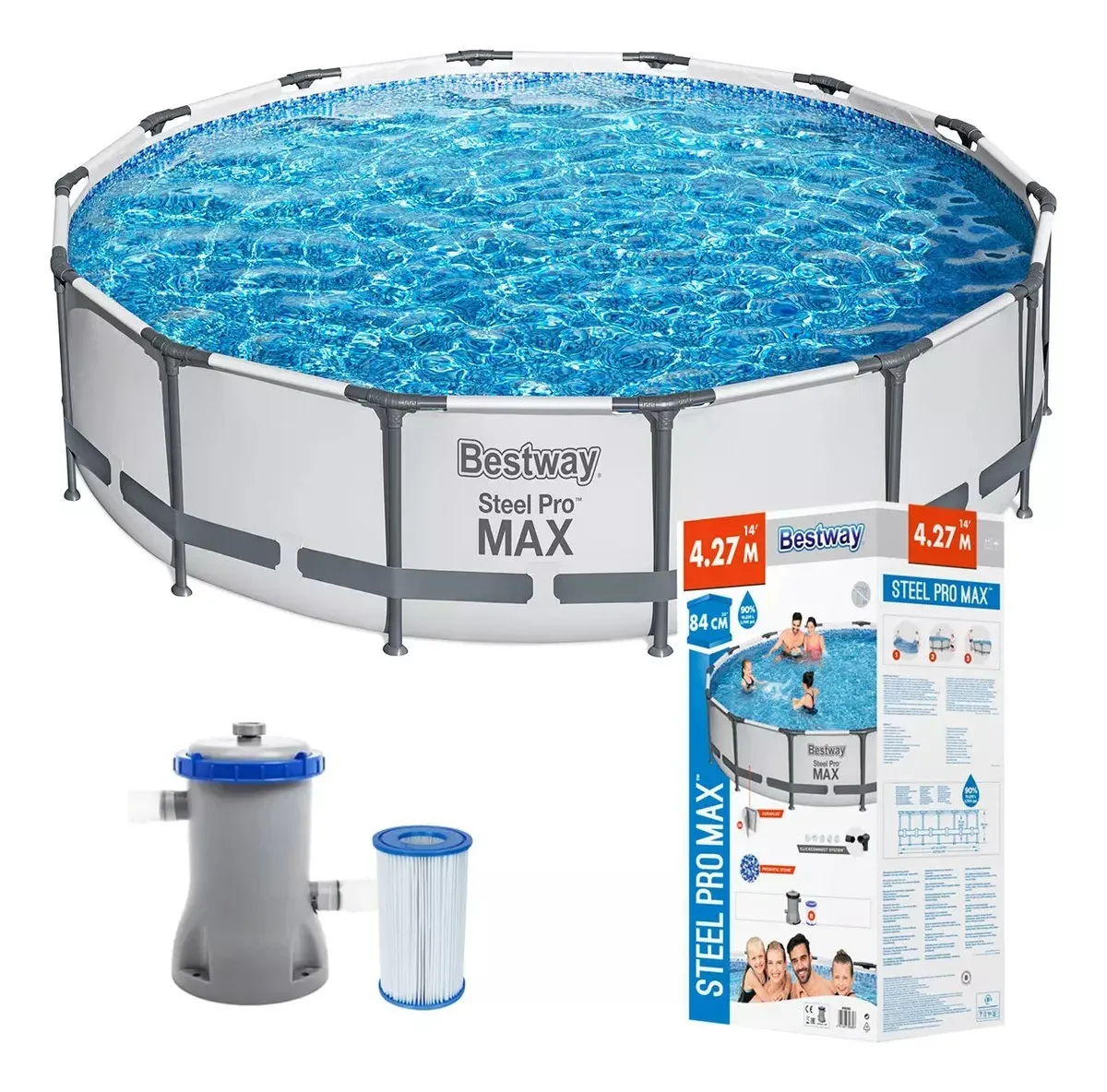 PISCINA STEEL PRO MAX™ GRIS 4.27MX84CM POOL SET BESTWAY - Imagen 2