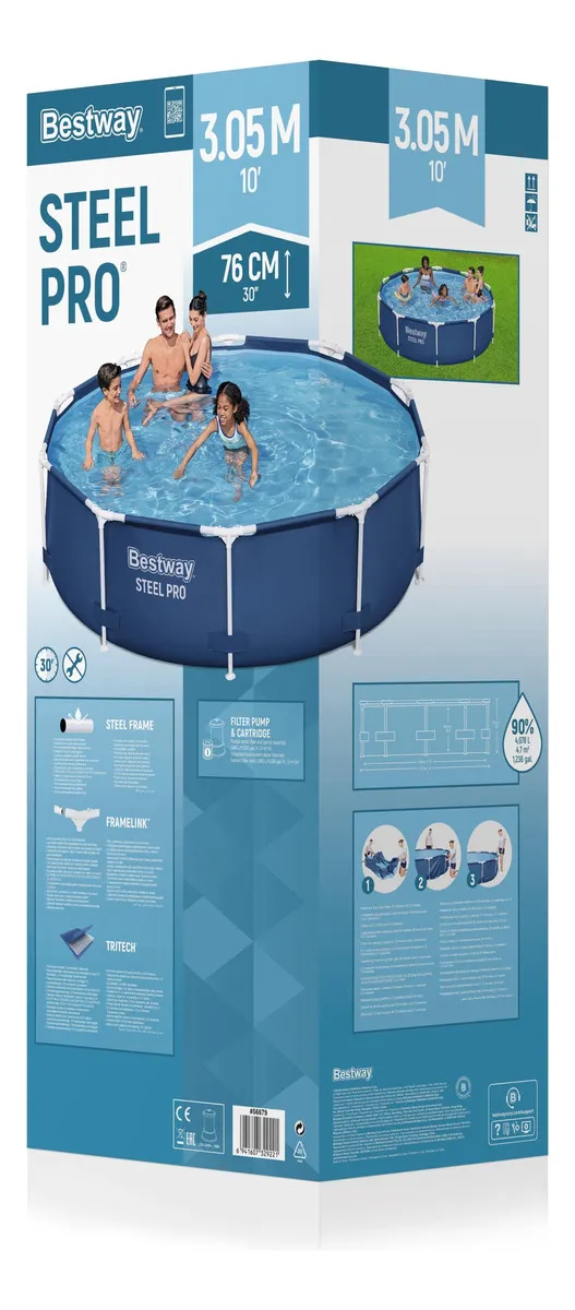 PISCINA ESTRUCTURAL BESTWAY STEEL PRO 305 CM X 76 CM - Imagen 3