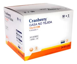 GASA ESTÉRIL NO TEJIDA 10X10 CM 50 UNIDADES CRANBERRY