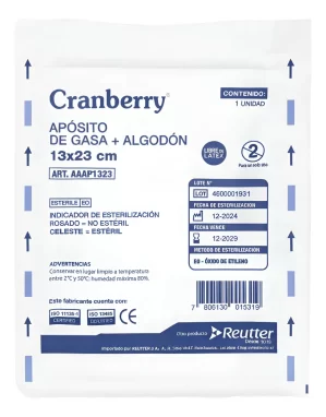 APÓSITO DE GASA + ALGODÓN ESTÉRIL 13X23 BOLSA 10 UNIDAD