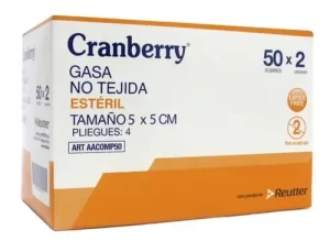 GASA ESTÉRIL 5X5 CAJA 50 UNIDADES CRANBERRY