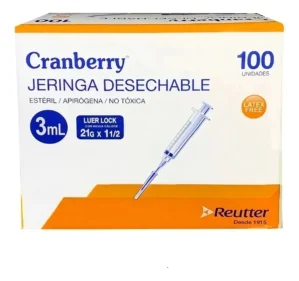 JERINGA DESECHABLE LUER LOCK 3CC 21G X 1 1/2 CAJA 100 UNID
