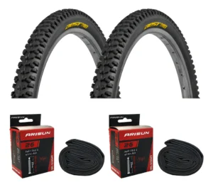 PACK 2 NEUMÁTICOS BICICLETA BEST ARO 26 X 2.50 + CÁMARAS NEGRO