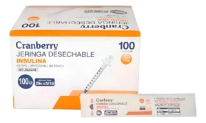 JERINGAS DESECHABLES INSULINA CRANBERRY 1ML X100 CAJAS 1 ML