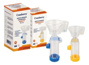 AEROCAMARA DOBLE VALVULA ADULTO Y PEDIATRICO CRANBERRY