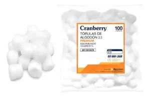TORULAS DE ALGODÓN 3,5 GR BOLSA X100 CRANBERRY