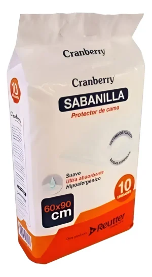 SABANILLAS PROTECTOR DE CAMA CRANBERRY 60X90CM 10 UNIDADES 60X90