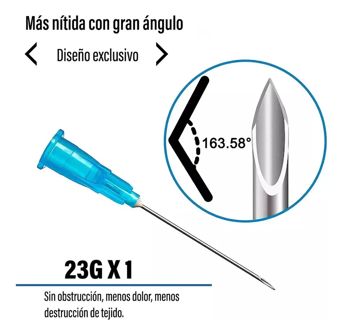 AGUJA HIPODERMICA 23G X 1 - CAJA 100 UNDS CRANBERRY - Imagen 3