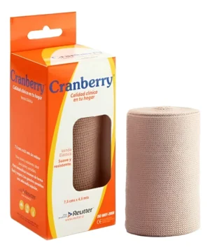VENDA ELÁSTICA 7.5 CM X 4,5 MTS CRANBERRY SUAVE Y RESISTENTE