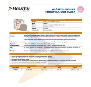 APÓSITO ESPUMA HIDRÓFILA + PLATA 10X10 CM CRANBERRY