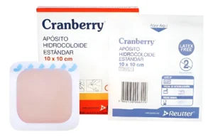 APOSITO CRANBERRY HIDROCOLOIDE ESTANDAR PARCHE ULCERAS 10X10CM 10UDS BLANCO