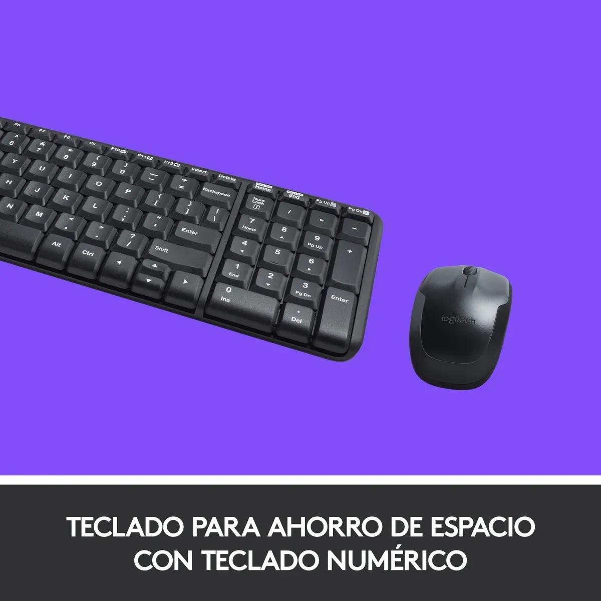 KIT TECLADO Y MOUSE LOGITECH MK220 INALÁMBRICO NEGRO - Imagen 4