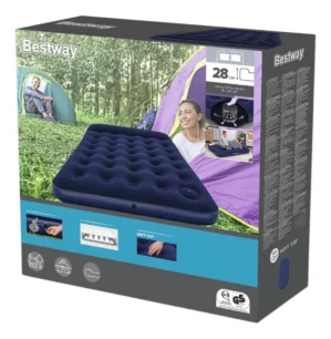 COLCHÓN INFLABLE BESTWAY AZUL 2 PLAZAS INFLADOR DE PIE