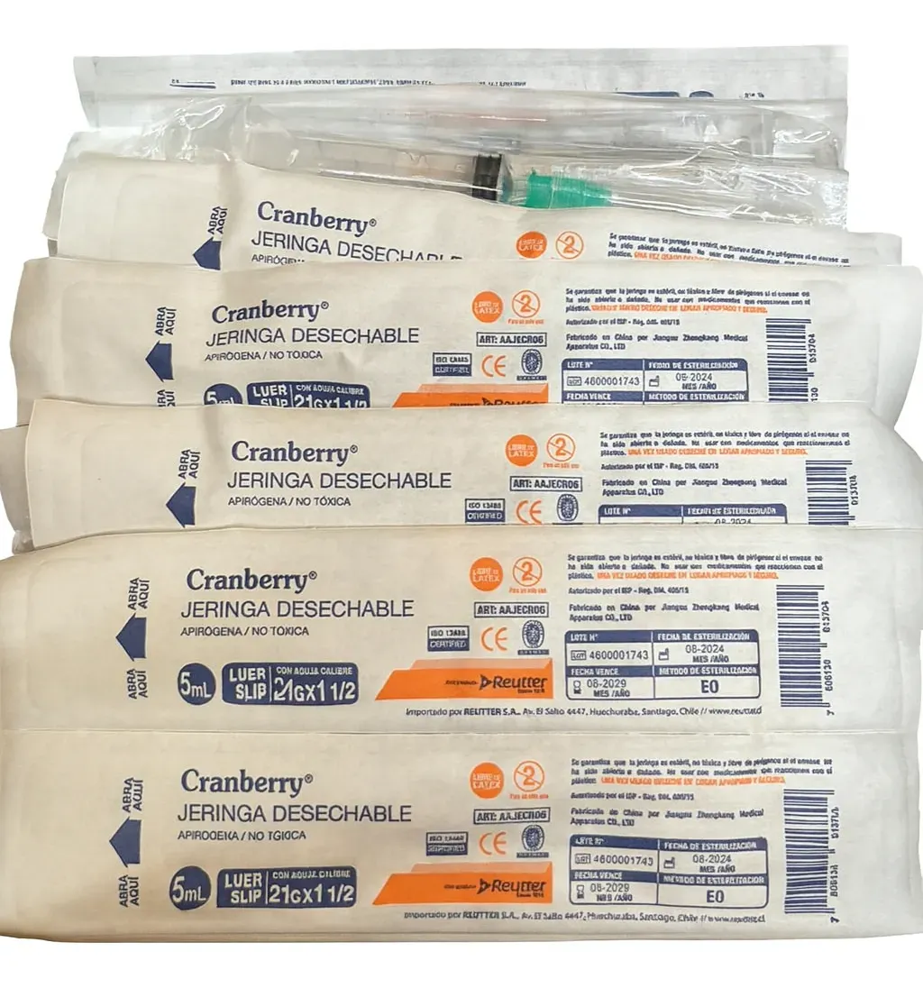 JERINGA DESECHABLE LUER SLIP 5CC 21G X 1 1/2 CAJA 100 UNIDADES - Imagen 3