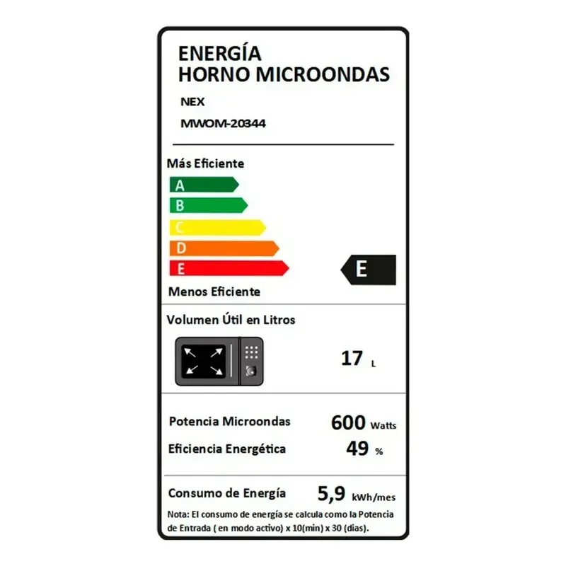 MICROONDAS MWOM-20344 NEX 20 LT - Imagen 4