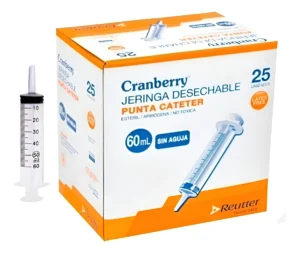 JERINGA CRANBERRY 60ML PUNTA CATÉTER 25 UNIDADES 60 ML