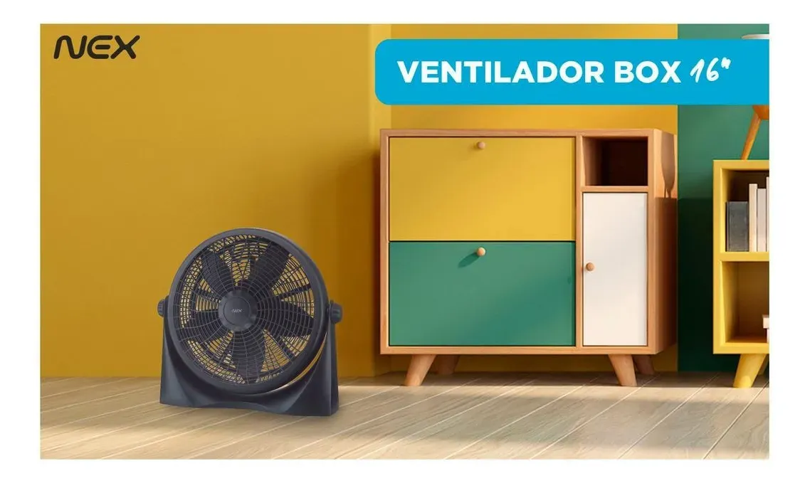 VENTILADOR NEX BOX 40.6CM OSCILANTE 5 ASPAS NEGRO 40.64 CM 50HZ / 60HZ PLÁSTICO - Imagen 3