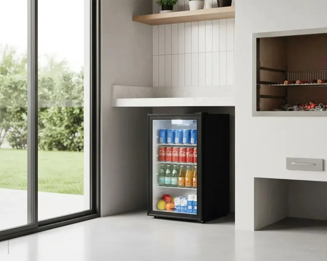 VISICOOLER FRIGOBAR NEX 92 LITROS VIDRIO TEMPLADO 2 CAPAS - Imagen 5