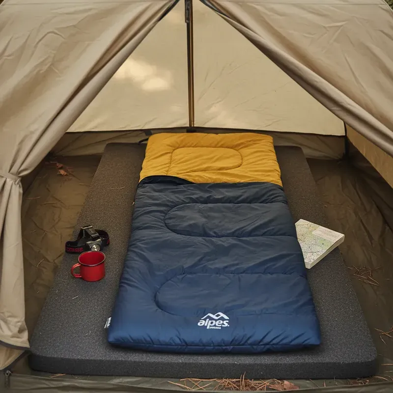 SACO DE DORMIR ALPES RECTANGULAR 25° - 10° AZUL MARINO IZQUIERDO - Imagen 4