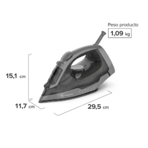 PLANCHA A VAPOR MADEMSA CON BASE DE CERÁMICA Y SISTEMA ANTISARRO MIR30 GRIS