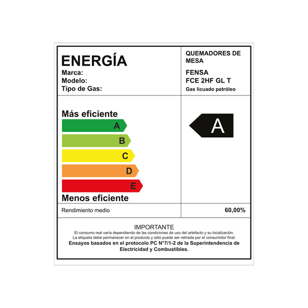 ENCIMERA A GAS 2 PLATOS FENSA ENCENDIDO ELÉCTRICO Y PARRILLA HIERRO FUNDIDO FCE 2HF GL T INOX - Imagen 6
