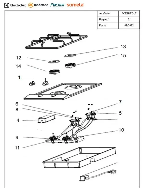 ENCIMERA A GAS 2 PLATOS FENSA ENCENDIDO ELÉCTRICO Y PARRILLA HIERRO FUNDIDO FCE 2HF GL T INOX - Imagen 8