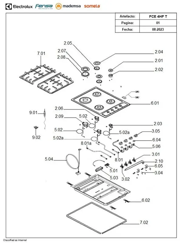 ENCIMERA A GAS 4 PLATOS FENSA ENCENDIDO ELÉCTRICO Y PARRILLA HIERRO FUNDIDO FCE 4HF T INOX - Imagen 8