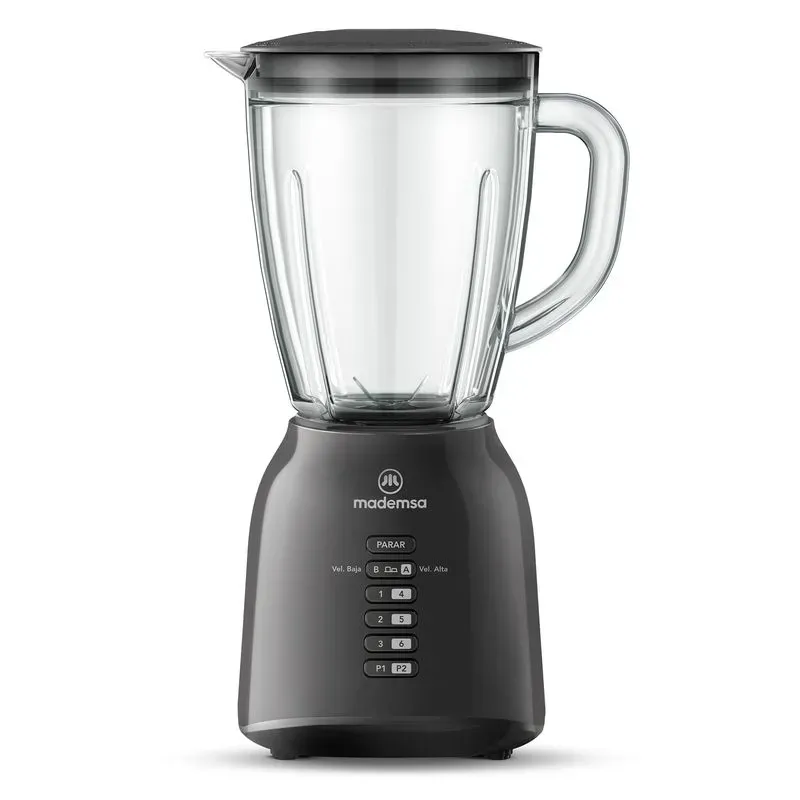 LICUADORA MADEMSA 1.5L CON JARRA DE VIDRIO Y 6 VELOCIDADES 400W MBL40 NEGRA