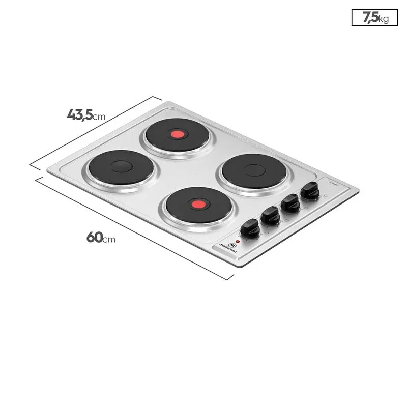 ENCIMERA ELÉCTRICA 4 PLATOS MADEMSA LUZ INDICADORA DE FUNCIONAMIENTO M EE48ED A INOX - Imagen 2
