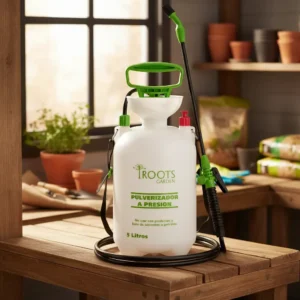 PULVERIZADOR A PRESIÓN 5 LITROS FUMIGADOR REGADERA JARDÍN BLANCO