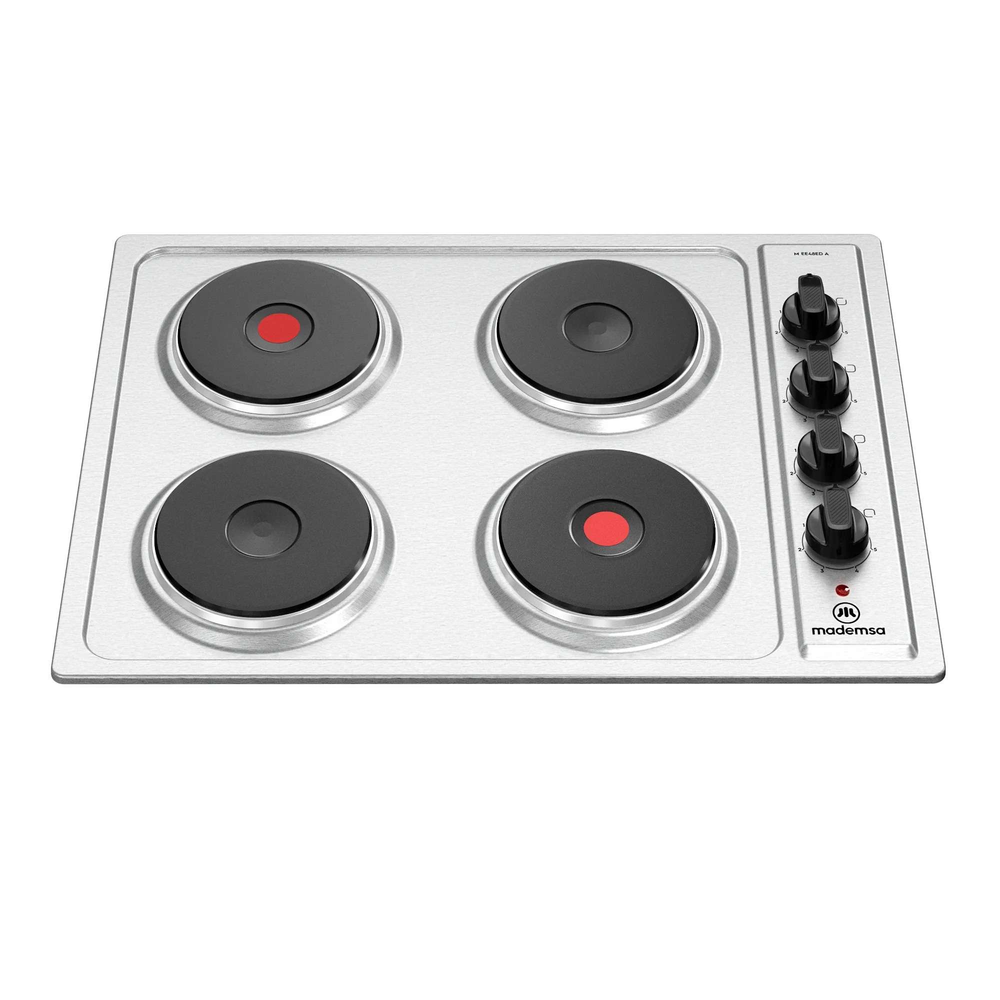 ENCIMERA ELÉCTRICA 4 PLATOS MADEMSA LUZ INDICADORA DE FUNCIONAMIENTO M EE48ED A INOX