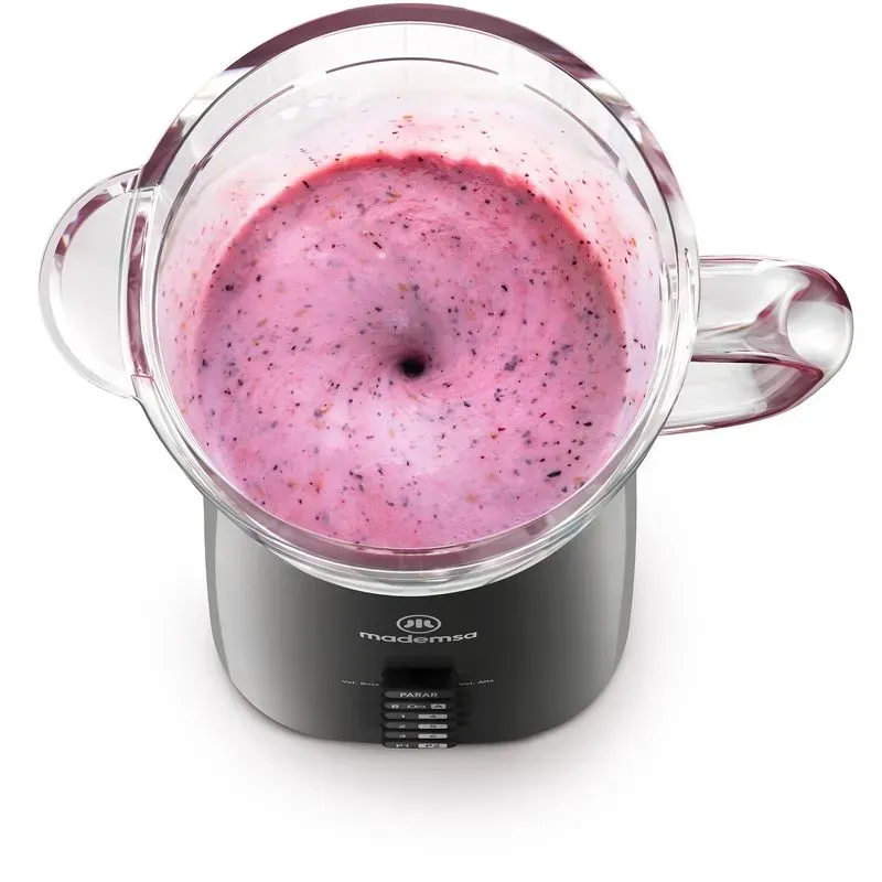 LICUADORA MADEMSA 1.5L CON JARRA DE VIDRIO Y 6 VELOCIDADES 400W MBL40 NEGRA - Imagen 4