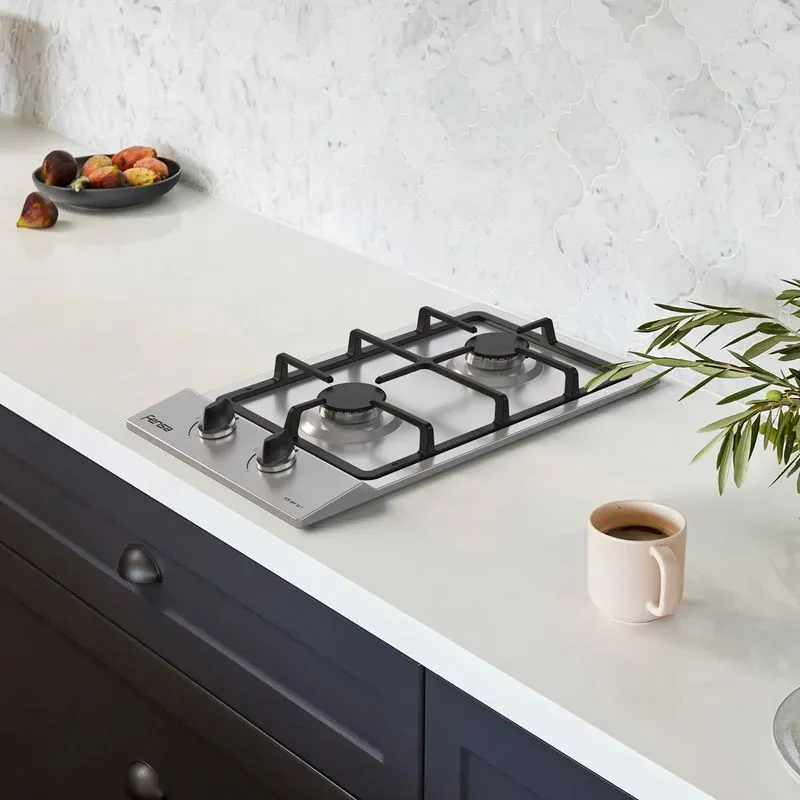 ENCIMERA A GAS 2 PLATOS FENSA ENCENDIDO ELÉCTRICO Y PARRILLA HIERRO FUNDIDO FCE 2HF GL T INOX - Imagen 2