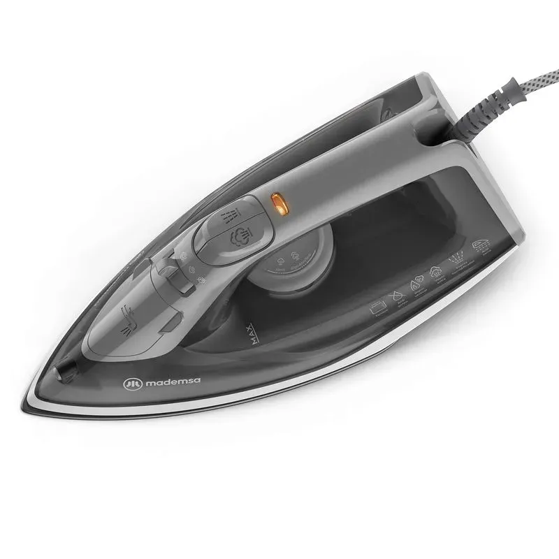 PLANCHA A VAPOR MADEMSA CON BASE DE CERÁMICA Y VAPOR VERTICAL MIR20 GRIS - Imagen 5