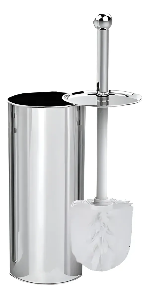 ESCOBILLA LIMPIA WC ACERO INOXIDABLE PLATEADO TAUMM