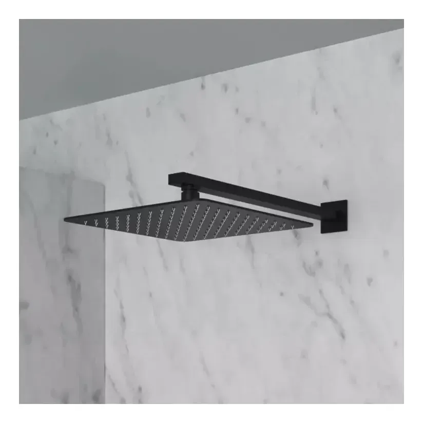 PLATO DUCHA CUADRADO NEGRO 25CM + BRAZO 40 CM NEGRO TAUMM - Imagen 6