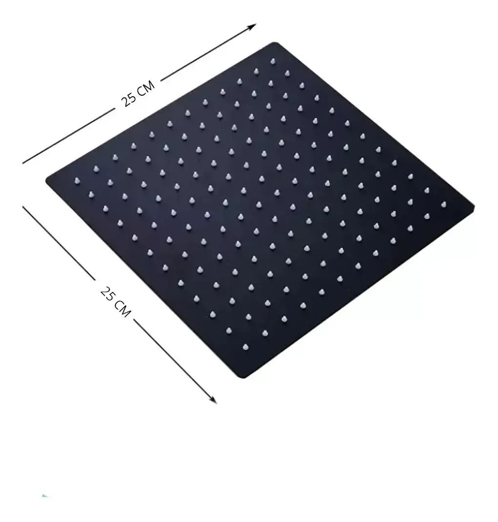PLATO DUCHA CUADRADO NEGRO 25CM + BRAZO 40 CM NEGRO TAUMM - Imagen 5