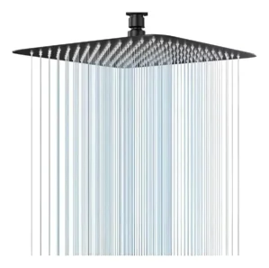 PLATO DE DUCHA ACERO INOXIDABLE CUADRADA 25CM NEGRO TAUMM