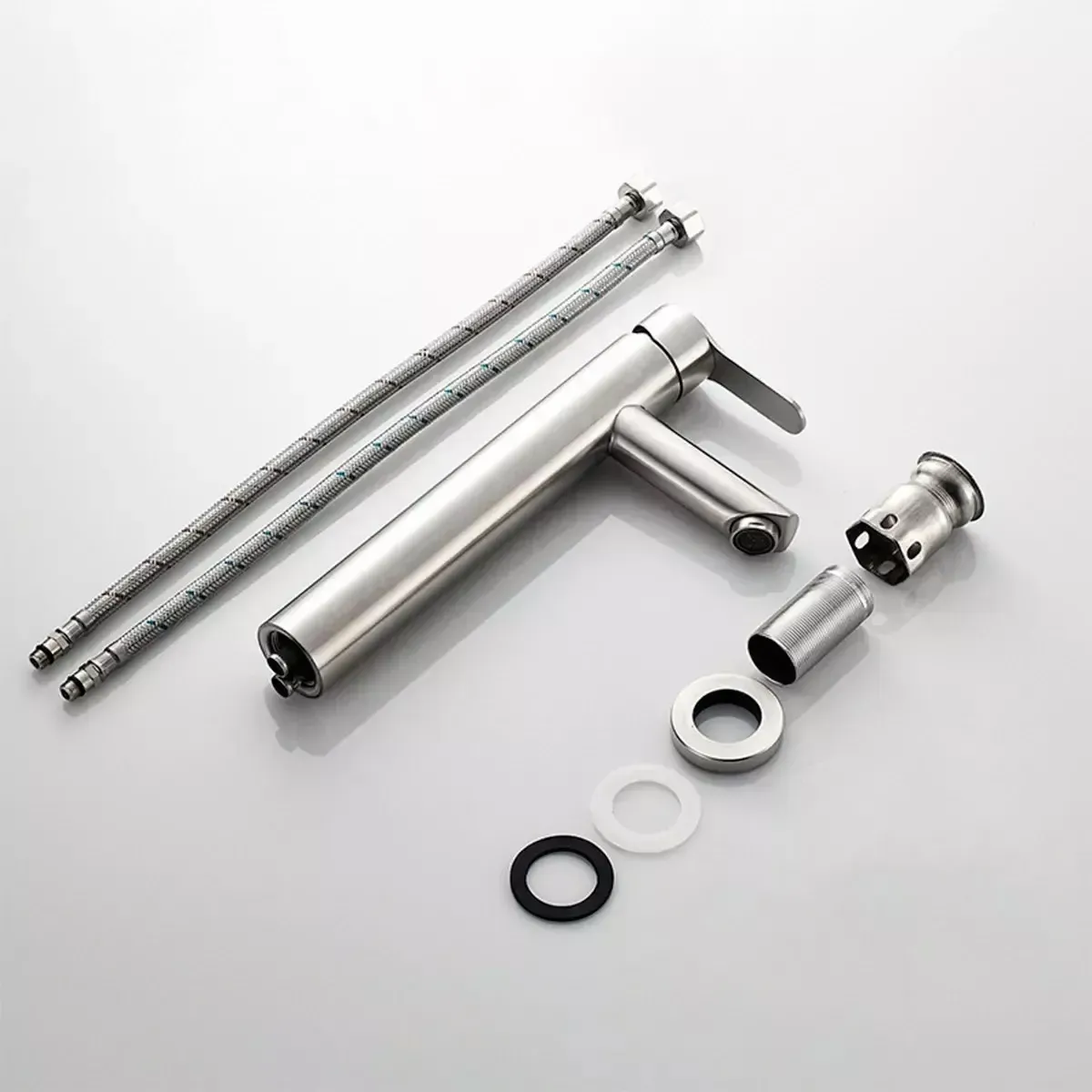 MONOMANDO LAVAMANOS ALTO MODERNO INOXIDABLE TAUMM 31CM - Imagen 5