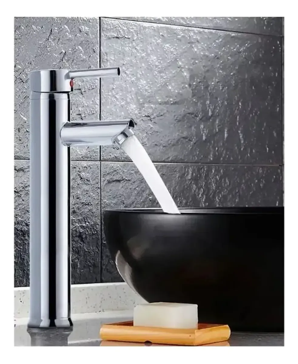 MONOMANDO LAVAMANOS ALTO MODERNO INOXIDABLE TAUMM 31CM - Imagen 4