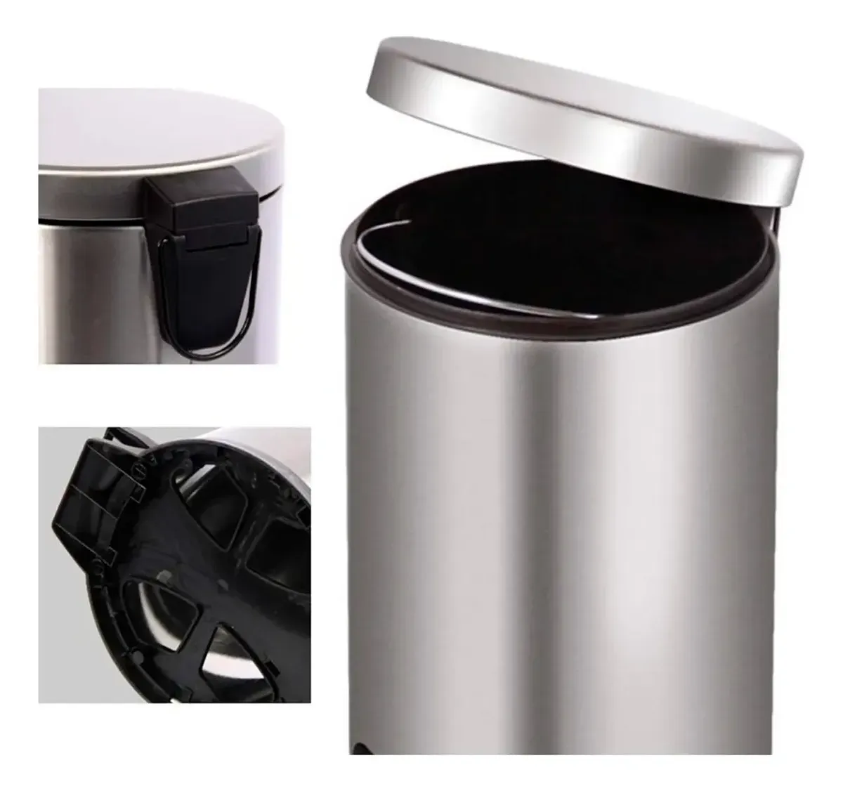 BASURERO PAPELERO PEDAL 5 L ACERO INOXIDABLE TAUMM - Imagen 3