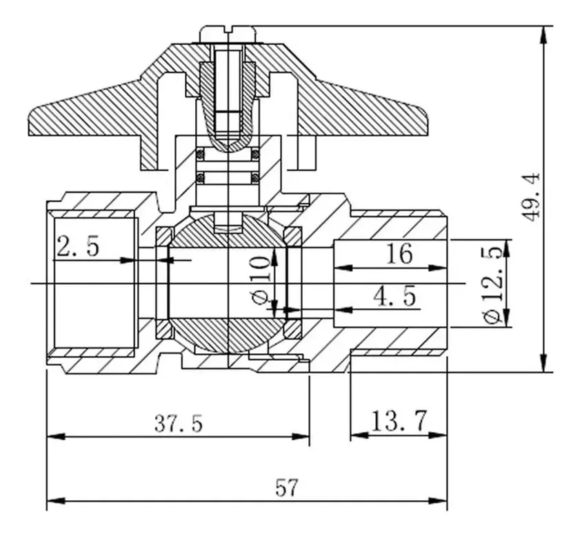 LLAVE PASO PARA GAS HI-HE 1/2 CERTIFICADA TAUMM - Imagen 3