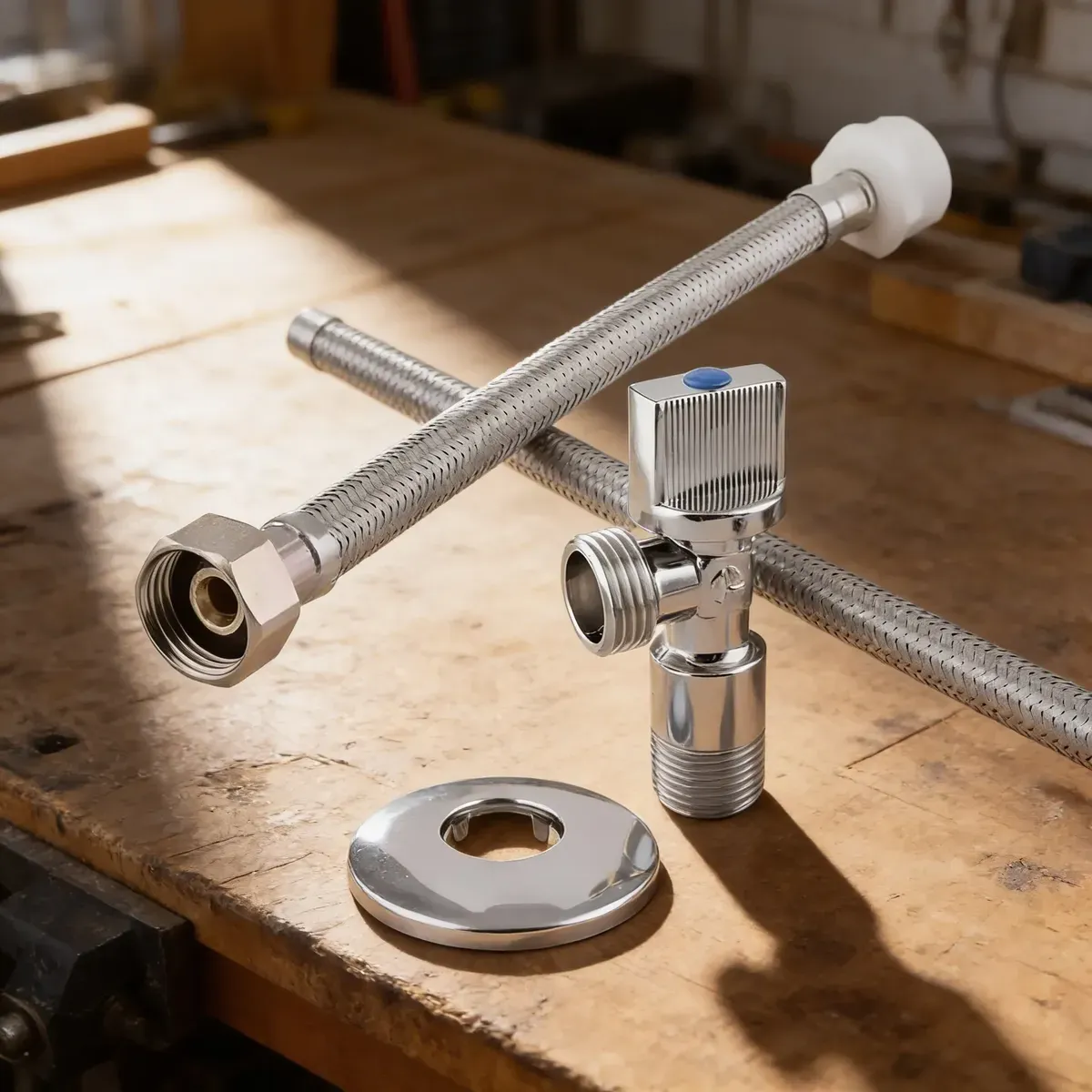 KIT FLEXIBLE 35CM CON LLAVE ANGULAR 1/2 * 15/16 TAUMM - Imagen 2