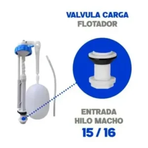 VALVULA CARGA WC ADMISION ESTANQUE 15/16 CON FLOTADOR TAUMM