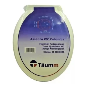 ASIENTO Y TAPA PARA WC COLOMBA BLANCO TAUMM