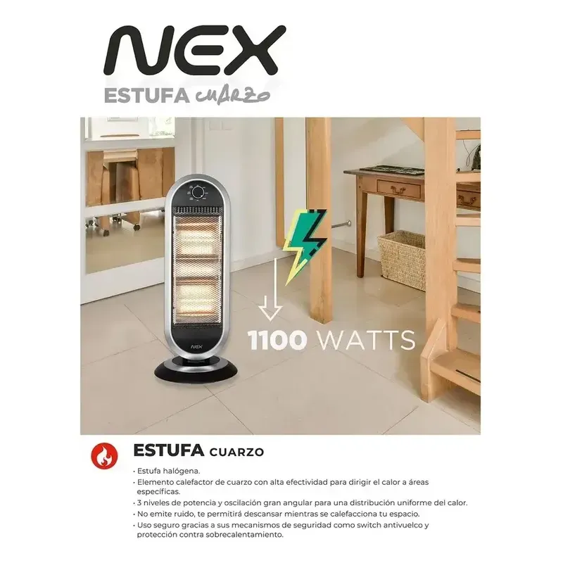 CALEFACTOR ESTUFA HALÓGENA CRB1300 1100W - Imagen 5