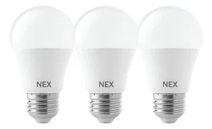 AMPOLLETA LED 9W E27 LUZ FRÍA 3 UNIDADES NEX BLANCO FRÍO