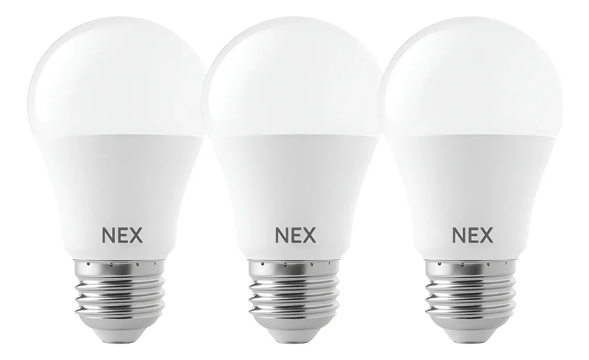AMPOLLETA LED 9W E27 LUZ FRÍA 3 UNIDADES NEX BLANCO FRÍO
