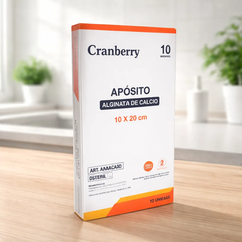 APÓSITO ALGINATO CALCIO 10X20 CRANBERRY - CAJA 10 UNIDADES - Imagen 3