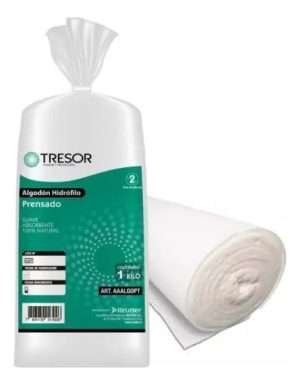 ALGODON HIDROFILO PRENSADO 1 KG TRESOR SUAVE ABSORBENTE